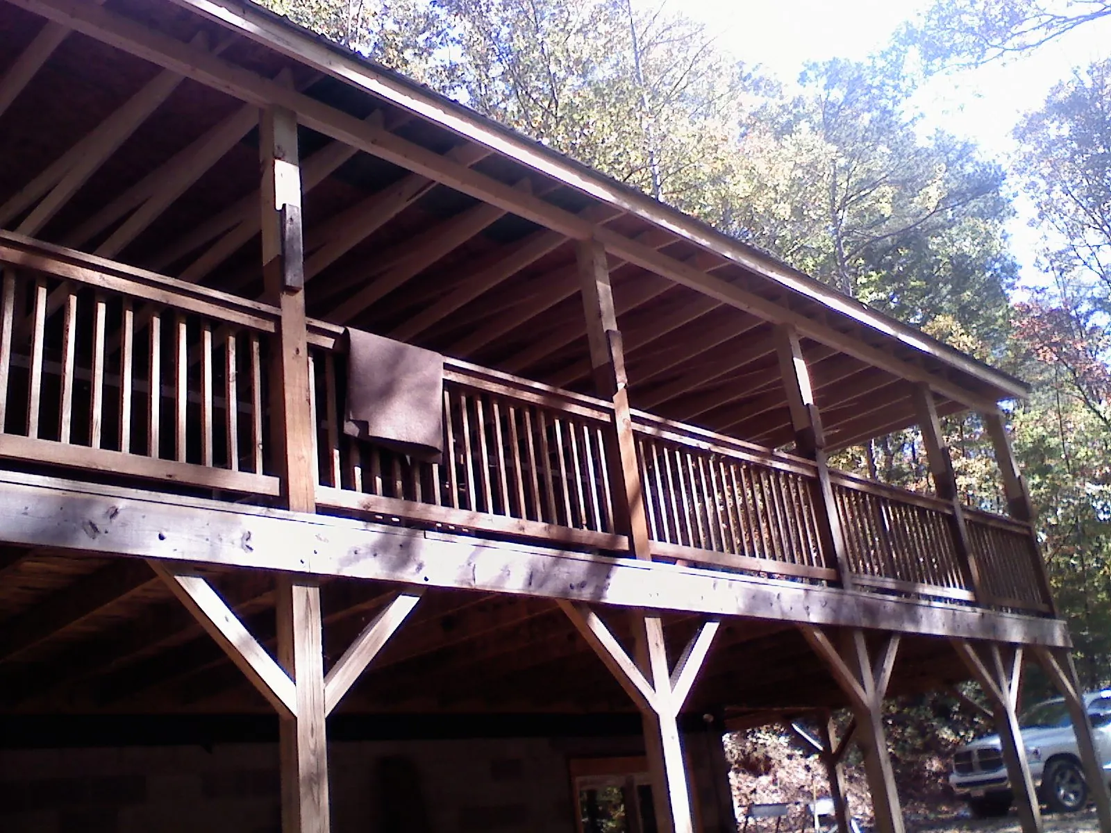 Timber framing under a new elevated porch and deck — Roof Leak Repair in Nesmith by Roofing Brothers